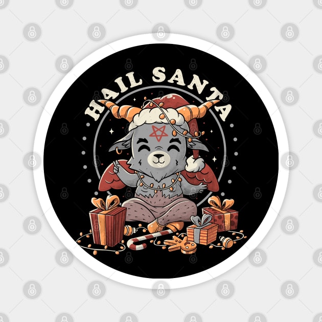 Hail Santa Funny Cute Evil Christmas Baphomet Magnet by eduely